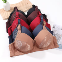 Sujetador Sexy Sin Costuras Push-Up de Encaje Gótico con Botones y Patrón Bordado Tallas Grandes para Mujer Crop Top Acolchado Lencería