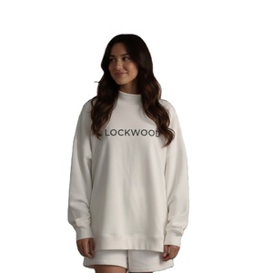 Custom Logo Women's Winter Oversized Reversible Mock Neck Pullover Sweatshirt Printed Vintage <b>Drop</b> Shoulder Eco-Friendly Cotton - Product Image 1