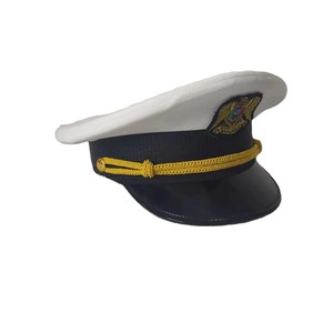 Custom Embroidered Logo Oficer Peaked Crown Cap Captain Oficer Cap <strong>Knight</strong> Templar <strong>Black</strong> Peaked Crown Hat - Product Image 1