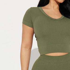 Conjuntos de mujer bordados con logotipo personalizado, ropa de verano, camisas, pantalones cortos, ropa de salón, conjunto de pantalones cortos de 2 piezas para mujer - Product Image 4