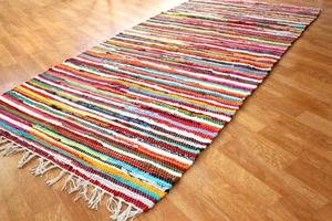 MORE Handwoven Cotton Chindi <b>Boho</b> Style Area <b>Rug</b> Reversible & Machine Washable for Home Hallway - Product Image 2