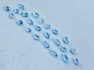 พลอยประจำเดือนมีนาคม อะความารีนธรรมชาติ 100% สีฟ้าสดใส ได้รับการรับรอง คุณภาพเชิงพาณิชย์ รูปทรงวงรีเหลี่ยมเพชรพลอย ขนาด 5x7 มม. น้ำหนัก 0.4-1 กรัม - Product Image 4
