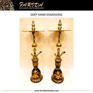 Cachimbas Farida de calidad superior, cachimbas tradicionales egipcias, narguile único de lujo hecho a mano, latón macizo, grabado a mano profundo, 65cm - Product Image 4