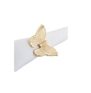 Gold <b>butterfly</b> Napkin Rings Wedding Serviette Ring - Product Image 1