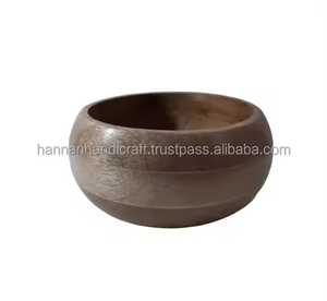 Natural Handcrafted <b>Wooden</b> Bowl for <b>Dining</b> <b>Table</b> Polished with Durable <b>Rustic</b> Finish for Salad Serving and Home Decoration - Product Image 3