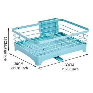 Escurridor de platos plegado de diseño único, estante para platos y platos de acero inoxidable para instalación de tipo soporte para fregadero de cocina - Product Image 5