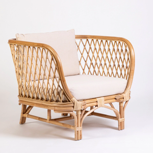 เก้าอี้หวายเดี่ยวน้ำหนักเบาและทนทานสำหรับใช้ในร่มและกลางแจ้ง - Product Image 1