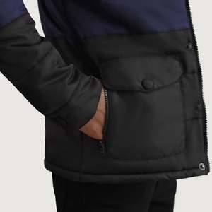 Veste matelassée en cuir Wayne noire et bleue avec capuche, manteau d'hiver décontracté au nouveau design, imperméable, fermeture éclair, tailles XS à 6XL - Product Image 6
