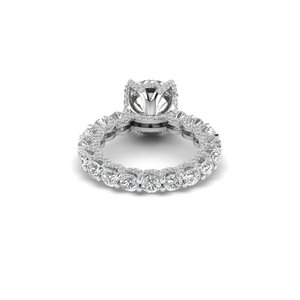 Bague AJRETAIL pour femme en or massif 14 carats, sertie de diamants de laboratoire de 7,52 carats, couleur E, pureté VS1, taille brillant, monture pavée en or blanc - Product Image 3