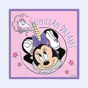 Serviettes de fête Minnie Mouse 33x33 cm, lot de 20 pièces, pour la décoration de table des fêtes d'anniversaire des enfants - Product Image 2