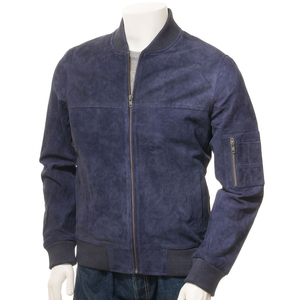 Chaqueta de Cuero para Hombre con Corte Moderno, Cuello Alto y Logotipo Frontal para Uso Diario, Estilo Casual, Acabado Suave - Product Image 1