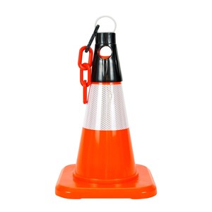 กรวยจราจร PVC สะท้อนแสง ขนาด 32 ซม. ไม่มีน้ำหนัก ใช้เป็นรั้วกั้นจราจร - Product Image 6