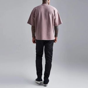 Alta calidad 240 260 GSM gota hombro peso pesado camisetas personalizadas peso pesado 100% algodón Camisetas cuello simulado camiseta de gran tamaño - Product Image 4