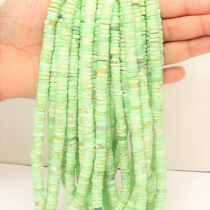 Hermosas Cuentas de Ópalo Verde Boulder, Lisas, Forma de Neumático, Cuentas de Piedras Preciosas, 6-8mm, Ópalo Verde, Forma de Rueda Lisa, Cuentas para Joyería - Product Image 2