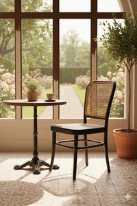 เก้าอี้รับประทานอาหารกลางแจ้ง SOLOBEAT โมเดิร์น ทำจากหวายและไม้โค้ง เป็นมิตรกับสิ่งแวดล้อม เหมาะสำหรับห้องนั่งเล่นและอพาร์ตเมนต์ - Product Image 3