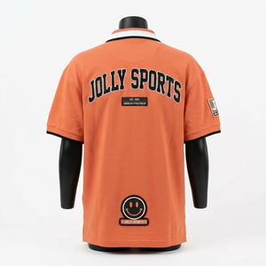 Camiseta polo premium para mujer, 200 GSM, algodón piqué transpirable, cuello naranja en contraste, logotipo bordado, camisetas polo para mujer - Product Image 2