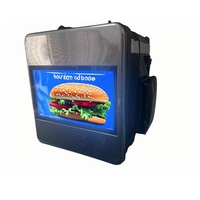 Mochila Publicitaria Digital con Pantalla LCD de 18.5 Pulgadas para Reparto de Comida al Aire Libre