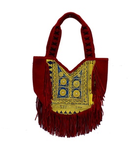 Bolso de mano bohemio de cuero grande con flecos Bolso de hombro de tela Vintage para Festival bohemio - Product Image 2