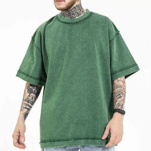Camiseta Urbana Personalizada de Algodón Grueso para Hombre, Alta Calidad, 240 GSM, Lavada, Frente Liso, Casual, Holgada, Hombros Caídos - Product Image 1