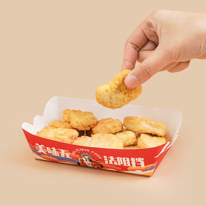 Plateau à collation en papier rectangulaire jetable avec impression colorée, assiettes en papier pour <span class=keywords><strong>saucisse</strong></span>, hot-dog sur bâton, nourriture de rue, collation rapide - Product Image 6