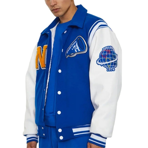 2025 más exigentes de alta calidad Chenille bordado hombres Universidad personalizado béisbol bombardero Letterman cuero Varsity chaqueta - Product Image 6