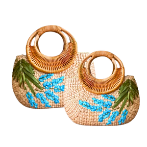 Sac à main en jacinthe d'eau tissé à la main de qualité supérieure Sacs à main pour femmes Sacs de plage durables et faits à la main pour l'été - Product Image 1