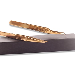 Pince à épiler professionnelle pour extensions de cils, design à pois, avec emballage en boîte, logo personnalisé, antistatique - Product Image 5