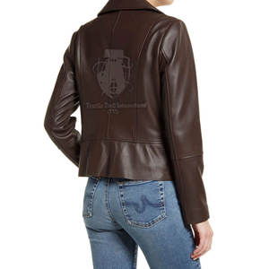 Chaqueta de Cuero Vacuno Genuino a la Moda para Mujer, Chaqueta de Cuero de Alta Calidad Estilo Casual en Diferentes Colores - Product Image 3