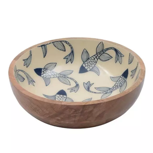 12 pouces meilleure qualité nouveau bol à salade exquis en bois d'acacia et en résine hôtel cuisine vaisselle bol en bois maison et cuisine - Product Image 2