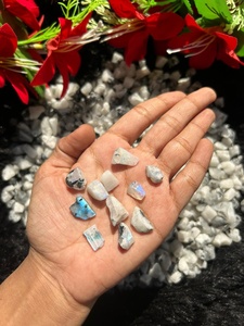 Natural Rainbow Moonstone Chips Polished Crystal Gravel Gemstone for Jewelry Making Resin Crafts <b>Vase</b> Decoration - Product Image 4