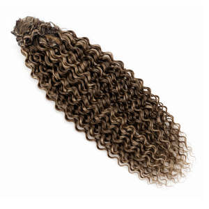 Queue de cheval en cheveux humains bouclés et ondulés, mélange brun foncé et blond naturel # 2/16 - Product Image 1