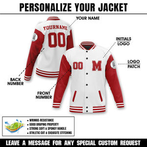 Veste universitaire personnalisée mélange de laine de haute qualité imperméable et respirant manches en cuir de grande taille placement de logo personnalisé pour - Product Image 2