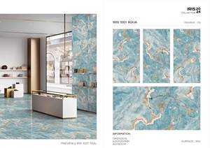 Carreaux de porcelaine émaillée haute brillance de luxe 600x1200mm Design moderne en pierre de marbre pour villa salon sol en brique réfractaire - Product Image 3