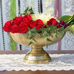 Modern Design Metal Pedestal Flower Bowls <b>Vase</b> Perfect for Wedding Event Parties Tabletop Decor Gold Flower Bowls - Product Image 2