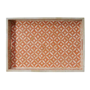 Bandeja con incrustaciones de hueso árabe Exquisitamente hecha a mano de madera para mesas de comedor elegantes, estilo interior de lujo y regalos especiales - Product Image 3