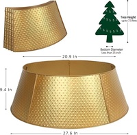 Jupe de sapin de Noël moderne en métal galvanisé, forme ronde, écologique, durable, couleur argent