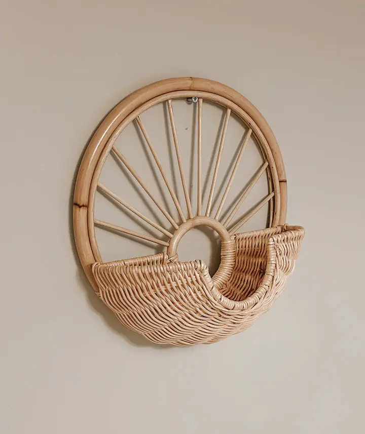 Handwoven Rattan Sun Wall Hanging Basket - Rattan Home Decor Storage Basket Kids Products - Eco Friendly Handicrafts Vietnam