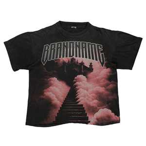 Personnalisé Hommes 100% Coton Imprimé Surdimensionné Vintage T-Shirt Style Hip Hop O-cou Lourd Poids Court Longueur Impression Numérique - Product Image 2