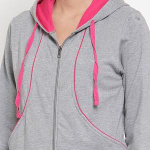 Vêtements de sport survêtements d'entraînement de fitness matériau respirant et doux 100% coton femmes ensemble deux pièces survêtement pour femmes - Product Image 2