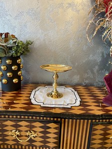 Support à gâteau en métal poli doré de forme ronde au design moderne nouveauté ustensiles de cuisine pour la maison vaisselle supports de décoration de vaisselle - Product Image 4