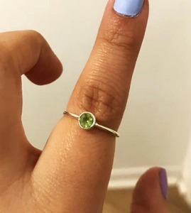 925 estampillé péridot pierre précieuse naturelle bijoux solides bague en argent Sterling bijoux 925 argent Sterling Spinner bague à la main - Product Image 2