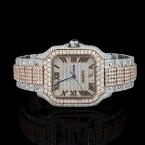 Montre mécanique automatique de luxe pour homme, 40 mm, diamant moissanite VVS, bracelet en acier inoxydable, verre saphir, vente chaude - Product Image 4