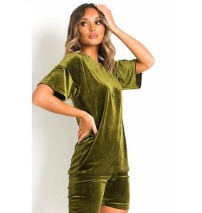 Ensemble de vêtements pour homme, chemise en velours à manches courtes et short assorti, ensemble sport 2 pièces, short en velours respirant pour homme - Product Image 2