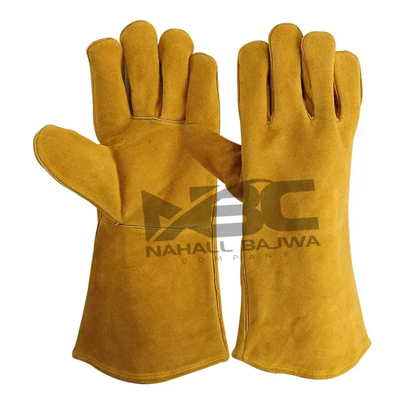 Wholesale Leather Welding Gloves Cowhide Split Leather Factory Manufacturing High Quality Safety Welding Gloves