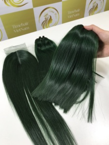 ผมต่อแบบลอนแท้เกรด12A สีเขียวผมลอนแท้100% ยังไม่ผ่านการแปรรูปผม - Product Image 5