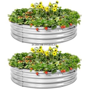 Macetas Decorativas de Jardín de Gran Tamaño, Elegantes, Hechas de Metal Galvanizado de Alta Calidad, Diseño Único y Sofisticado - Product Image 3