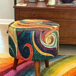 Pouf en cuir marocain fait main, repose-pieds ottoman traditionnel, pouf artisanal, décoration intérieure, siège ottoman bohème pour salon - Product Image 1