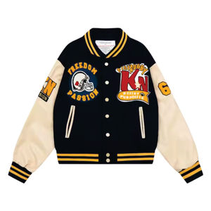 Pour LAYENNE personnalisé Baseball Letterman veste universitaire pour hommes haute qualité Chenille broderie cuir manches enduit traitement - Product Image 5