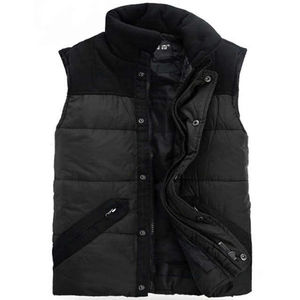 OEM <b>Men's</b> Casual Oversized Quilted Vest Winter <b>Black</b> <b>Waistcoat</b> in Plus Size New Style - Product Image 1