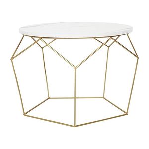 โต๊ะกาแฟกรอบรูปทรงเรขาคณิตโต๊ะโลหะหินอ่อนสีขาวอุปกรณ์เฟอร์นิเจอร์พรีเมี่ยมโต๊ะกลางตกแต่งบ้าน - Product Image 5